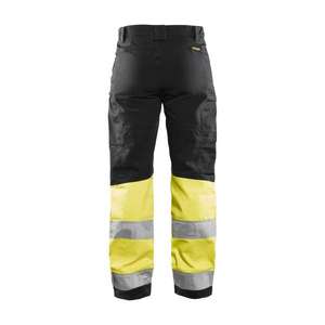 BLAKLADER - 716118119933D20 Women's Hi-Vis <b>trousers</b> with <b>stretch</b> <b>Black</b>/Yellow - EAN 7330509615812 HI-VIS WORKWEAR - Product Image 2