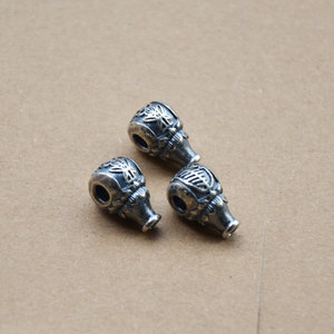 Silver Shanxi Old Silver Three Way Loose Bead Tapered Baguette Cut For <b>Bracelet</b> Making <b>Metal</b> Beads Unisex Lucky Charm Pendant - Product Image 3