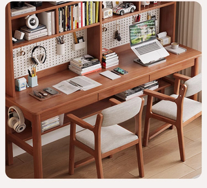 Gỗ rắn tích hợp máy tính bảng Tủ Sách góc bàn học với giá sách phòng ngủ gia đình học sinh trẻ em sử dụng viết đọc - Product Image 6