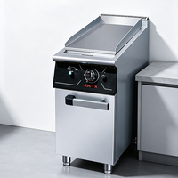 JUSTA Gas Griddle dengan Kabinet 5.9kW Gas Alam Komersial Flat Top Grade 304 Stainless Steel Tipe Lantai Berdiri Garansi 1 Tahun