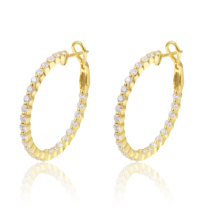 Pendientes de Moda con Diamantes Cultivados en Laboratorio de 10 1/4 Quilates Chapados en Oro de 14 Quilates para Hombre y Mujer, para Bodas y Fiestas, con Certificado IG - Product Image 1