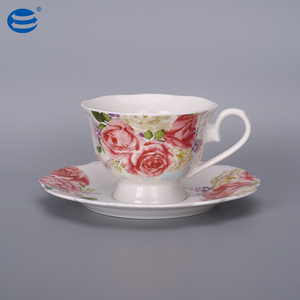 Chất Lượng Cao Tùy Biến Rose Pattern Cắt Cạnh Tấm Sứ Bộ Đồ Ăn Cho Đám Cưới - Product Image 3