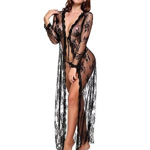 <span class=keywords><strong>Peignoir</strong></span> <span class=keywords><strong>Sexy</strong></span> en Dentelle Promotionnel Pratique Pas Cher pour Femmes Matures - Product Image 3