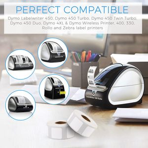 Étiquettes thermiques compatibles A30332 (1 "X 1") Étiquettes carrées polyvalentes avec les imprimantes de bureau <span class=keywords><strong>DYMO</strong></span> Labelwriter 450/4XL et Zebra - Product Image 5