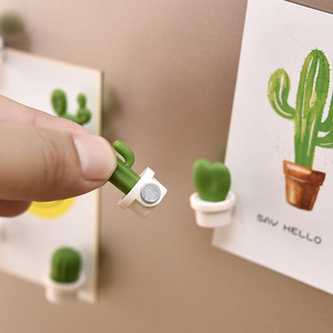 6 cái xương rồng tủ lạnh nam châm tủ lạnh nhãn dán từ tính 3D cây mọng nước dễ thương bảng tin nhắc nhở trang trí nhà bếp - Product Image 2