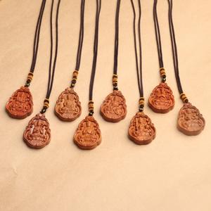 Llavero de <span class=keywords><strong>Madera</strong></span> de Melocotón Natural con Colgante de <span class=keywords><strong>Buda</strong></span> Sonriente, Adorno, Regalo, Artesanía en <span class=keywords><strong>Madera</strong></span> - Product Image 1