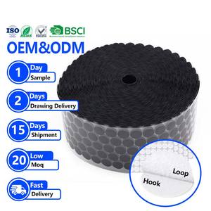 Vente directe usine – Ruban adhésif auto-agrippant super collant en points ronds sur rouleau de 25 mètres – Taille et couleur personnalisables - Product Image 1