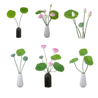 Bunga Simulasi Daun Teratai, Bunga Artificial, Tanaman Hijau, Grosir, Dekorasi Pernikahan, Kerajinan, Gaya INS, Impor