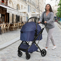 Poussette pour animaux USMILEPET, porte-animaux détachable, pliage en un clic, 2 en 1, siège auto détachable, poussette pour chien