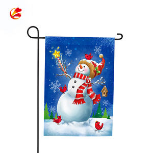 12x18 "Drapeau de jardin solaire Nouveau Design 300D Polyester Outdoor LED Yard Flag Printing 2 Layer Flag Words Can Red Both Side. - Product Image 2