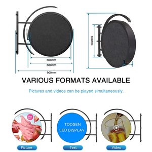 Afficheur LED circulaire extérieur accrocheur, affiche numérique double face en couleur avec animation et texte, haute luminosité - Product Image 6