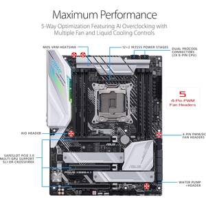 X299สำคัญขายส่งเมนบอร์ด Intel X299 LGA 2066 DDR4 4266 MHz Triple M2 USB 3.2 Gen 2 - Product Image 4