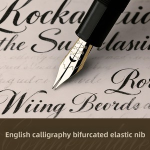 35 #   MOONMAN English Curlycue - Plumillas de Pluma <span class=keywords><strong>Estilográfica</strong></span> Caligráficas de Cobre Elástico Suave con Punta de Plata y Oro, Tipo ES ER Gothic Dot-Point - Product Image 2
