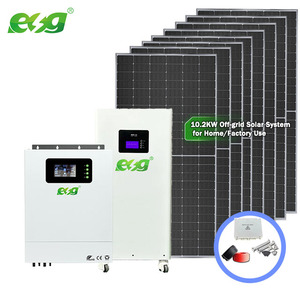 ESG 10kw Système solaire hybride complet hors réseau avec onduleur et batterie au lithium Panneaux solaires de stockage Solution d'<span class=keywords><strong>électricité</strong></span> domestique - Product Image 2
