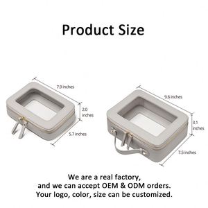 Lady Style White Fashionable Toiletry Travel Bag Custom Logo Clear PVC <b>Makeup</b> <b>Case</b> with Zipper Transparent Cosmetic PU Bag <b>Cases</b> - Product Image 2