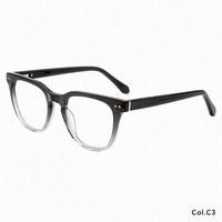 Montures optiques en acétate, forme carrée arrondie, bordure dorée, lunettes de vue pour femmes et hommes