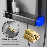 Robinet de lavabo mural à détection automatique en laiton massif, mitigeur de salle de bain mains libres avec finition brossée