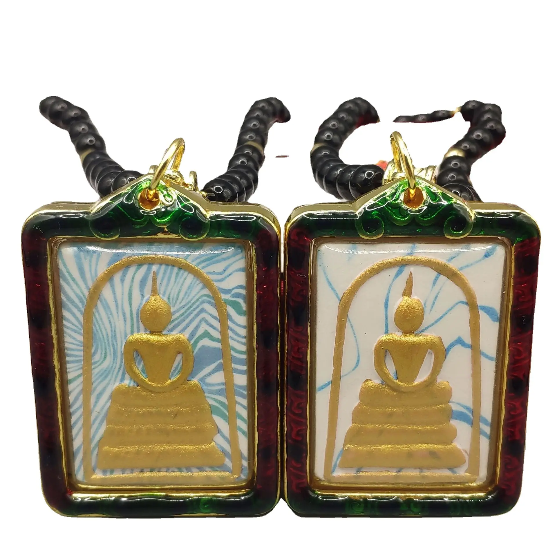 Trending Products 2023 New Arrivals Square Scripture Pendant Thai Buddha Jewelry Necklaces