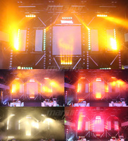 5x100W ámbar + blanco cálido + luces Blinder RGB + Efecto de anillo Led luz estroboscópica Dj concierto efecto intermitente Blinders Luz de escenario