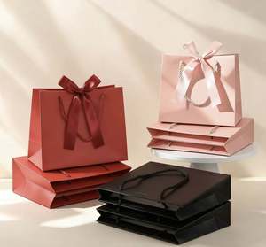 Bolsas de Papel para Compras con Asa de Cinta Dorada, Logotipo Personalizado, Regalo, Boutique, Cosméticos, Suministros de Lujo para Manualidades, Rectangulares, Estampado en Caliente, 100 Unidades - Product Image 3