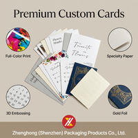 Custom Logo Holographic Durable 3D Embossed/Debossed Oil Proof Business Wedding Cards for Candle Craft Photo Frame Use