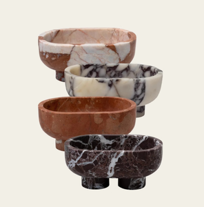 Wabi-Sabi de lujo Mármol natural Calacatta <span class=keywords><strong>Viola</strong></span> Bandeja de almacenamiento Cuenco ovalado de doble pata Ornamento decorativo Bandeja de frutas - Product Image 1