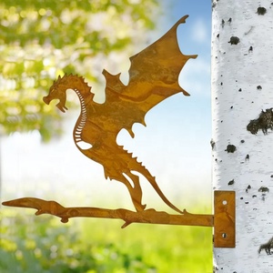 Adorno de jardín de vaca Highland, Oruga de jardín, Figura de niña, Lobo, Figura de danza moderna, Enano, Artículos de pingüino, Figura de águila con acabado oxidado - Product Image 2