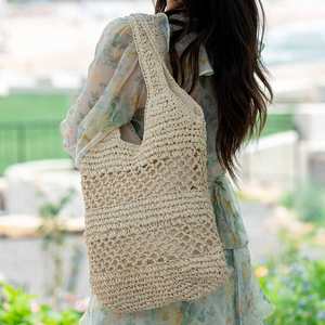 Strandvakantie tas Franse schoudertas geweven tas modieuze schoudertas grote capaciteit casual veelzijdige strandhandtas - Product Image 3