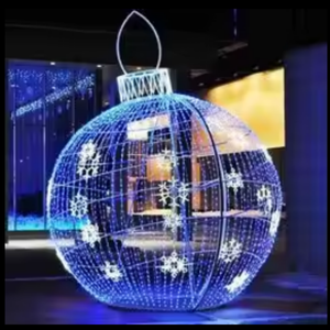 Décorations de Noël extérieures, grande boule géante lumineuse à LED en forme de maison pour les fêtes du Nouvel An - Product Image 2