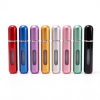 Atomiseur de parfum portable 8 ml en aluminium mat à remplissage par le bas, flacon mini rechargeable de voyage avec fenêtre de visualisation, emballage cosmétique