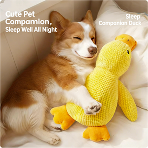 ของเล่นตุ๊กตาขนนุ่มรูปการ์ตูนเป็ด สำหรับสุนัขขนาดเล็ก/ใหญ่ ทนทานต่อการกัด ช่วยขัดฟัน บรรเทาอาการปวดฟัน - Product Image 5