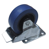 Penn Elcom 4 "4 pouces Roulette pivotante robuste avec roue bleue en caoutchouc Flight Road Cases Roues Roulettes avec sans rupture