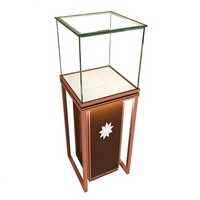 Vitrina de Exhibición de Joyería para Museo con Tapa de Vidrio Templado, Iluminación LED, Espejo/Parte Trasera de Vidrio, Dimensiones Personalizadas