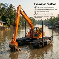Vente directe usine – Ponton d'excavatrice amphibie sur mesure avec spud pour terrain boueux