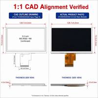 شاشة TMK 800x480 مقاس 5.0 بوصة IPS TFT LCD عالية السطوع 500 نيت، واجهة RGB 40 دبوس، بديل 1:1 للشاشات الصناعية