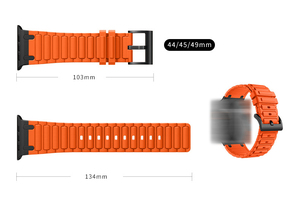 Cinturino sportivo di moda in Silicone per <span class=keywords><strong>Apple</strong></span> Ultra2 <span class=keywords><strong>Watch</strong></span> cinturino in Silicone 41/42/46 // 49/45mm braccialetto intelligente per IWatch 10/9/8/7/6/5 - Product Image 5