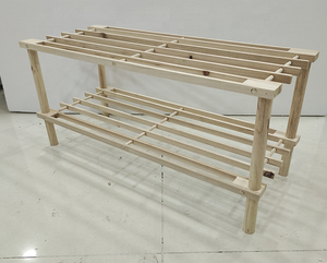 Meilleure Vente : Organisateur de Chaussures Convertible Traditionnel en Bois de <span class=keywords><strong>Sapin</strong></span> Naturel à 2 Niveaux pour Salon et Salle à Manger - Product Image 5