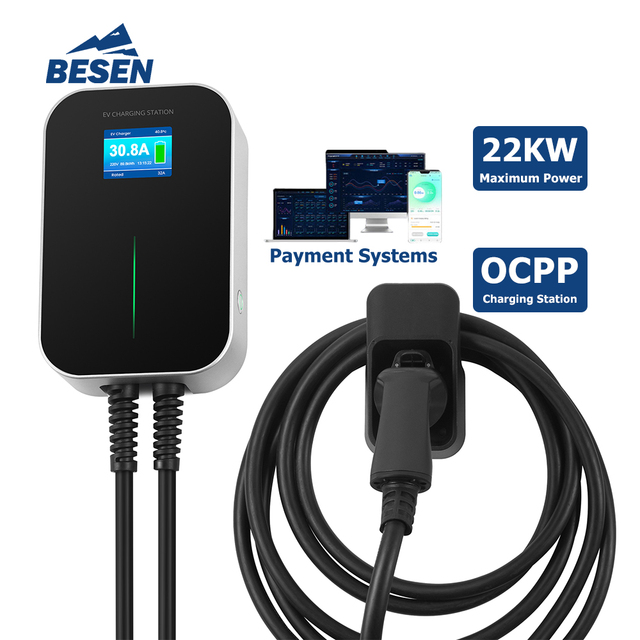 BESEN FACTORY PRICE OCPP 1.6J TYPE 2 EV CHARGER 22kW SWIPE CARD RFID ELECTRIC VEHICLE CHARGER with Ethernet
