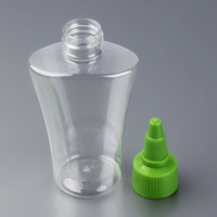 Bouteille en plastique 24/410 à usage chimique industriel avec bouchon supérieur torsadé et bec verseur à bouche pointue couvercle de buse tombante