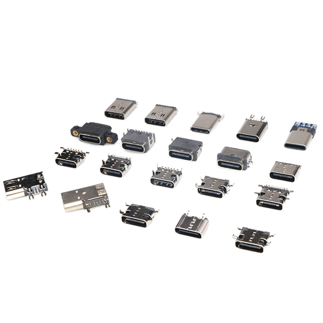JLC USB Type C 6P Female Connector 16 Pin Copper Housing IP00 PCB Application Charging Jack