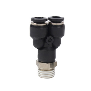Yixing Pneumatic <b>Quick</b> Connect Tee Y Type 4mm 6mm 10mm Threaded Coupling For Air Hose <b>Connector</b> - Product Image 1