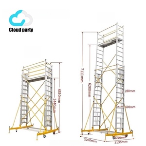 Cloud-party Hot Selling Aluminum Alloy Mobile <strong>Extension</strong> Scaffolding Multifunctional Telescopic Scaffolding <strong>Tower</strong> - Product Image 4