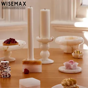 WISEMAX家具豪华厨房餐厅圆筒烛台软玉烛台家居装饰用烛台