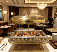 NANSHENG Edelstahl Gold Chafing Dish Buffet-Set 9L/6L Buffet-Speisenwärmer Chafing Dish für Hotel Hochzeit Restaurant