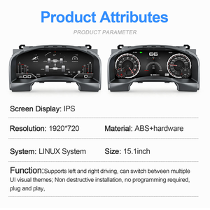 Tableau de bord numérique Navihua pour Chevrolet Tahoe/Suburban/GMC 2007-2013, système Linux, cockpit virtuel, écran LCD - Product Image 2