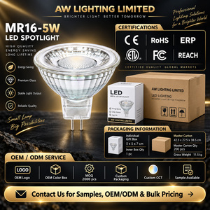 ไฟสปอตไลท์ LED MR16 หลอดไฟสปอตไลท์แก้ว 5W AC/DC 12V 650-670LM ไม่กระพริบ  มุมลำแสง 60 องศา SMD 2835 - Product Image 5