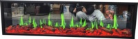 Cheminée électrique moderne en métal holographique avec écran LCD miroir, éclairage LED et télécommande - Autonome, deux niveaux de chaleur