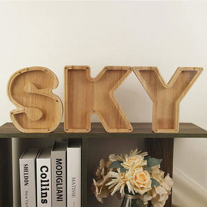 Tùy Chỉnh 26 Chữ Con Heo Đất Bằng Gỗ Ngân Hàng Trẻ Em Con Heo Đất Ngân Hàng Bằng Gỗ Tiền Hộp Thư Con Heo Đất Ngân Hàng - Product Image 5