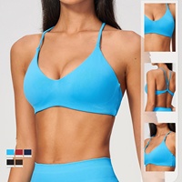 Soutien-gorge de sport sans couture, coupe ajustée, fines bretelles en Y, séchage rapide, respirant, pour yoga et fitness, dos élégant