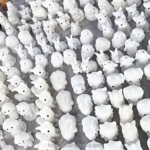 Großhandel Edelstein weißer Marmor Tierschnitzerei Heilungskristall Quarz Tierfigurenschnitzereien